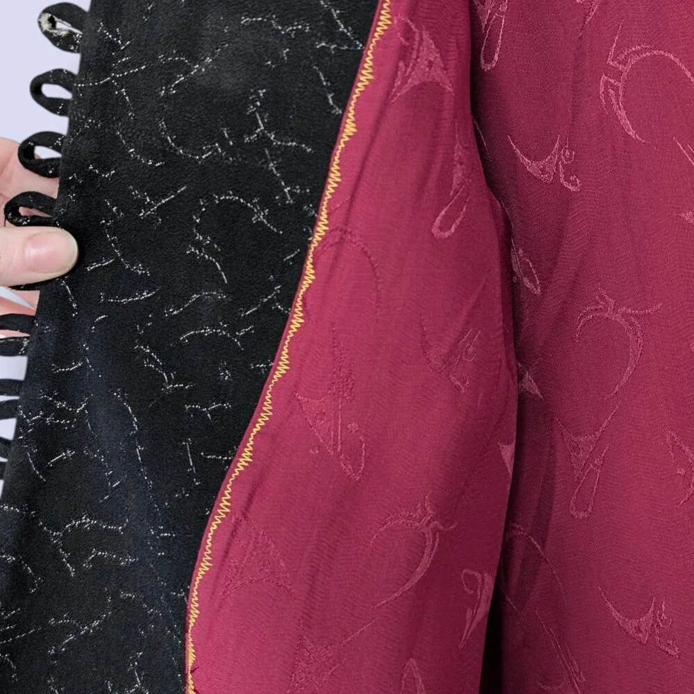 Black & Red Metallic Buttoned Jacket - Picture 5 of 9
